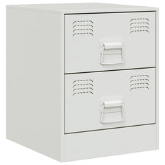 vidaXL Bedside Cabinet White 34.5x39x44 cm Steel 2