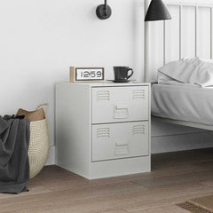 vidaXL Bedside Cabinet White 34.5x39x44 cm Steel 3