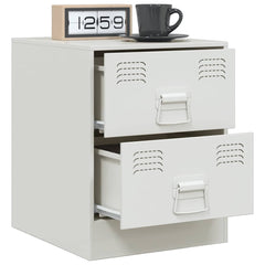 vidaXL Bedside Cabinet White 34.5x39x44 cm Steel 5