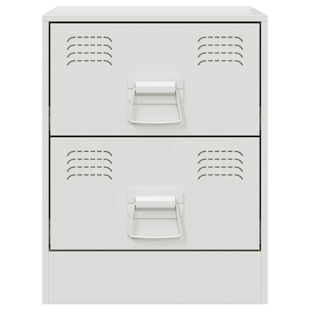 vidaXL Bedside Cabinet White 34.5x39x44 cm Steel 6