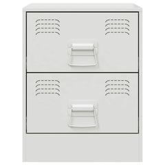 vidaXL Bedside Cabinet White 34.5x39x44 cm Steel 6