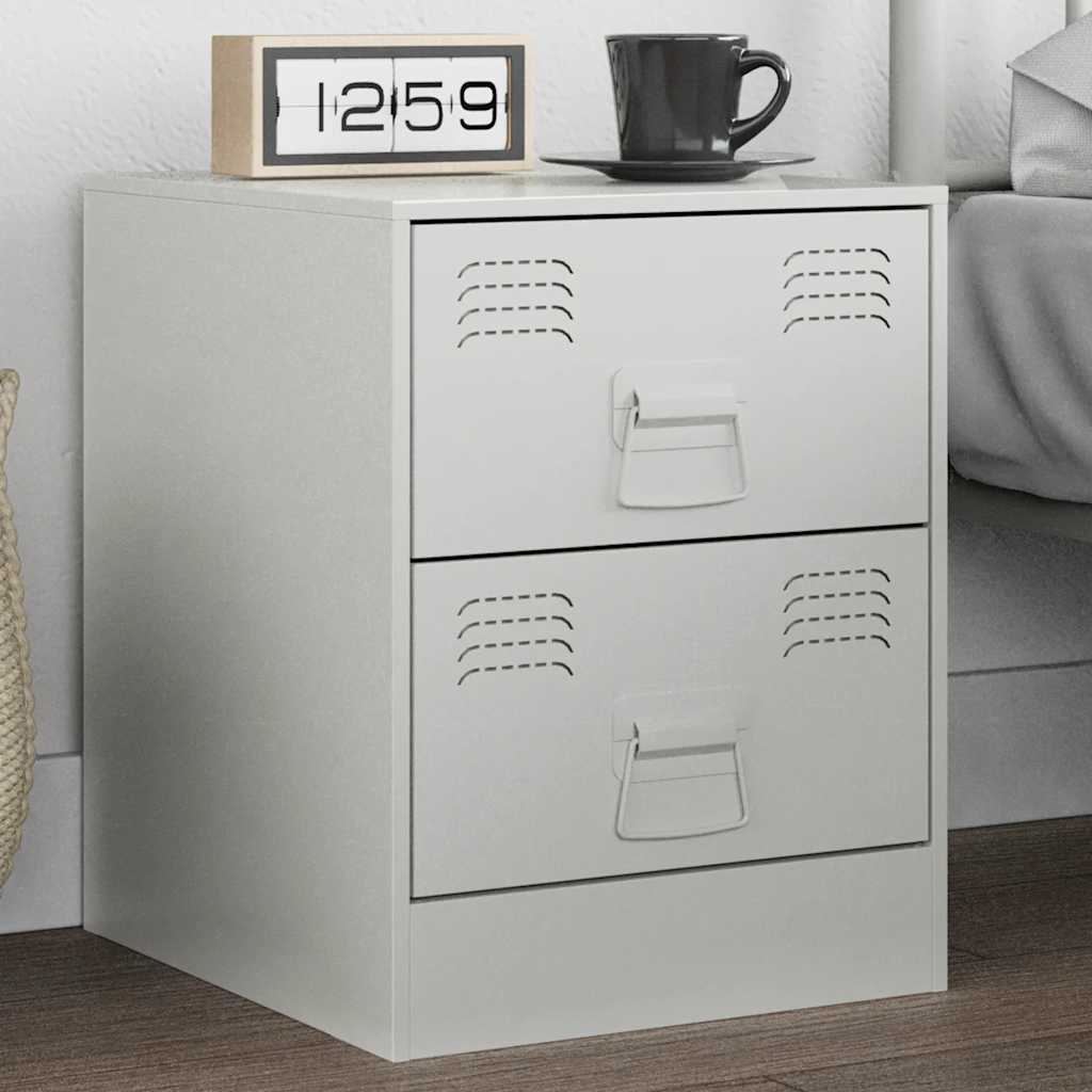 vidaXL Bedside Cabinet White 34.5x39x44 cm Steel 1