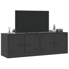 vidaXL TV Cabinets 2pcs Black 67x39x44 cm Steel 4