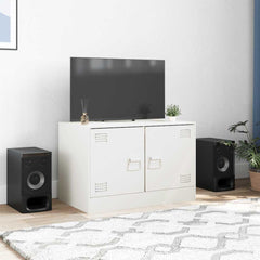 vidaXL TV Cabinet White 67x39x44 cm Steel 3