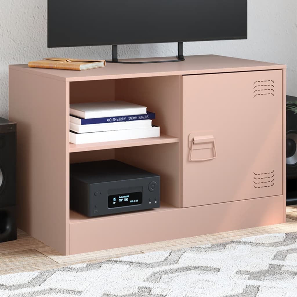 vidaXL TV Cabinet Pink 67x39x44 cm Steel 1