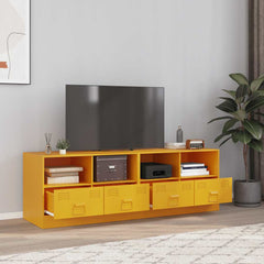 TV Cabinet 67x39x44 cm Steel Mustard yellow 2