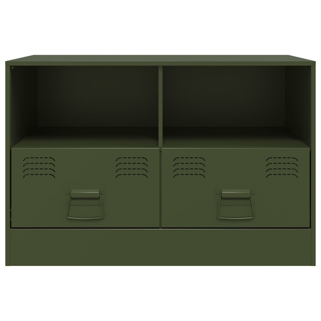 TV Cabinet 67x39x44 cm Steel Olive green 1