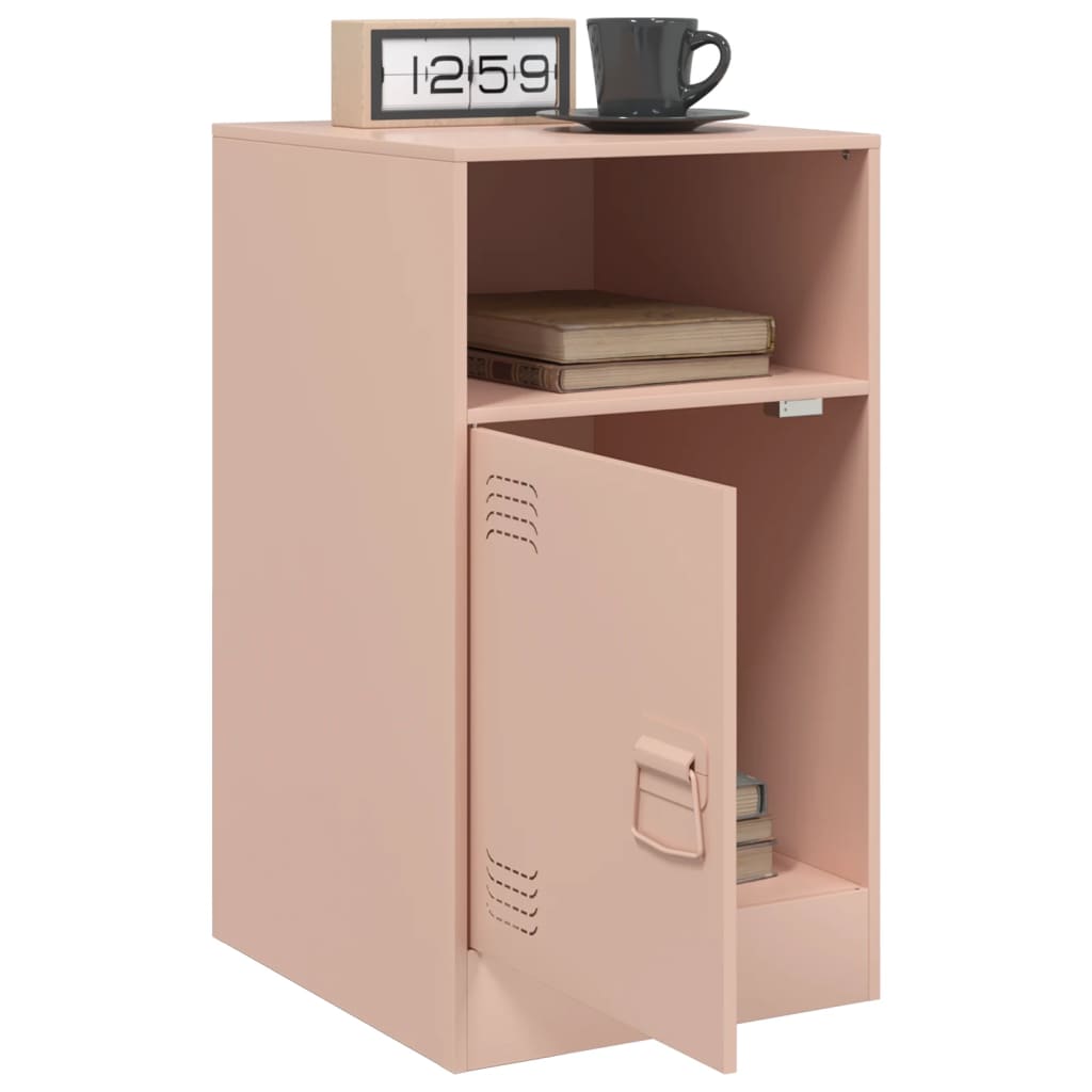 vidaXL Bedside Cabinets 2pcs Pink 34.5x39x62 cm Steel 4