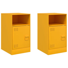 vidaXL Bedside Cabinets 2 pcs Mustard Yellow 34.5x39x62 cm Steel 2