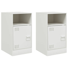 vidaXL Bedside Cabinets 2 pcs White 34.5x39x62 cm Steel 2