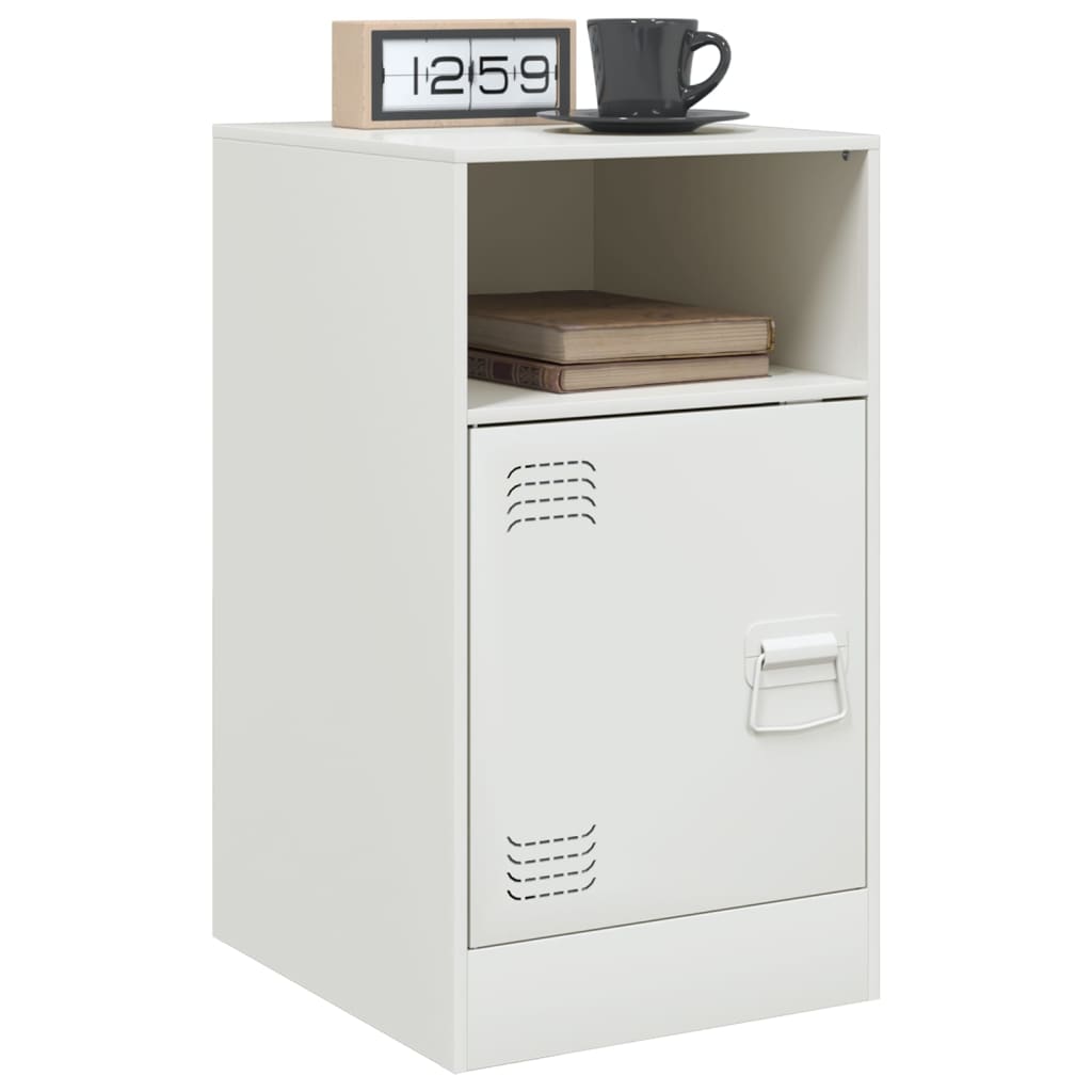 vidaXL Bedside Cabinets 2 pcs White 34.5x39x62 cm Steel 4