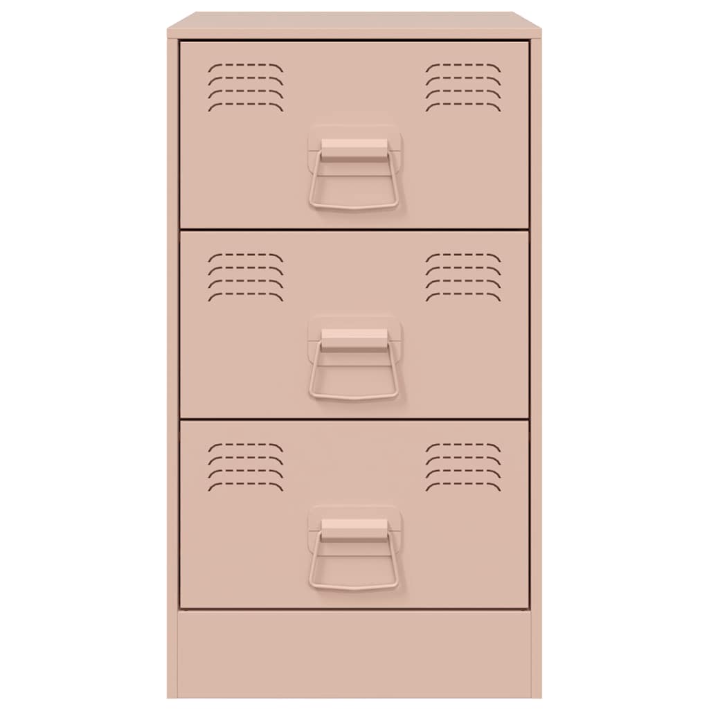 vidaXL Bedside Cabinets 2 pcs Pink 34.5x39x62 cm Steel 5