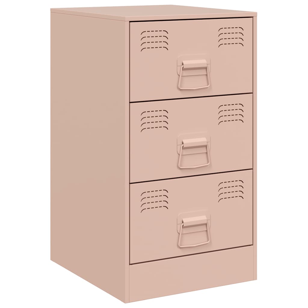 vidaXL Bedside Cabinets 2 pcs Pink 34.5x39x62 cm Steel 6