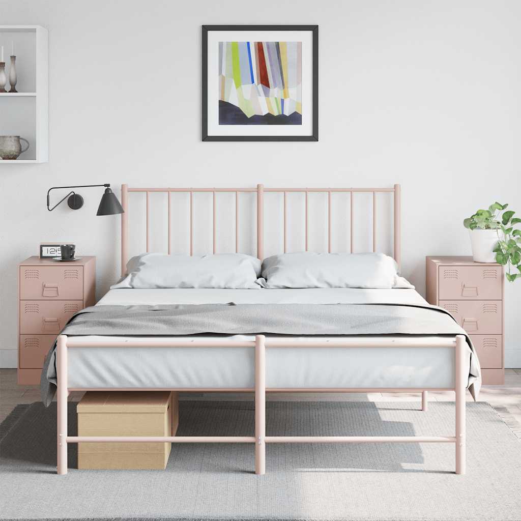 vidaXL Bedside Cabinets 2 pcs Pink 34.5x39x62 cm Steel 1