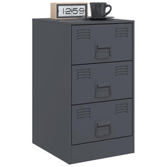 vidaXL Bedside Cabinets 2 pcs Anthracite 34.5x39x62 cm Steel 3