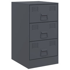 vidaXL Bedside Cabinets 2 pcs Anthracite 34.5x39x62 cm Steel 6