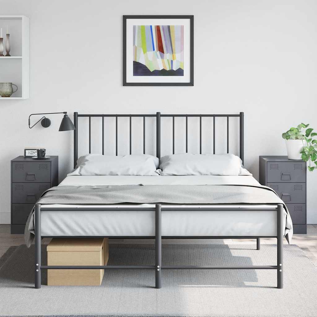 vidaXL Bedside Cabinets 2 pcs Anthracite 34.5x39x62 cm Steel 1
