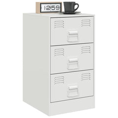vidaXL Bedside Cabinets 2 pcs White 34.5x39x62 cm Steel 3