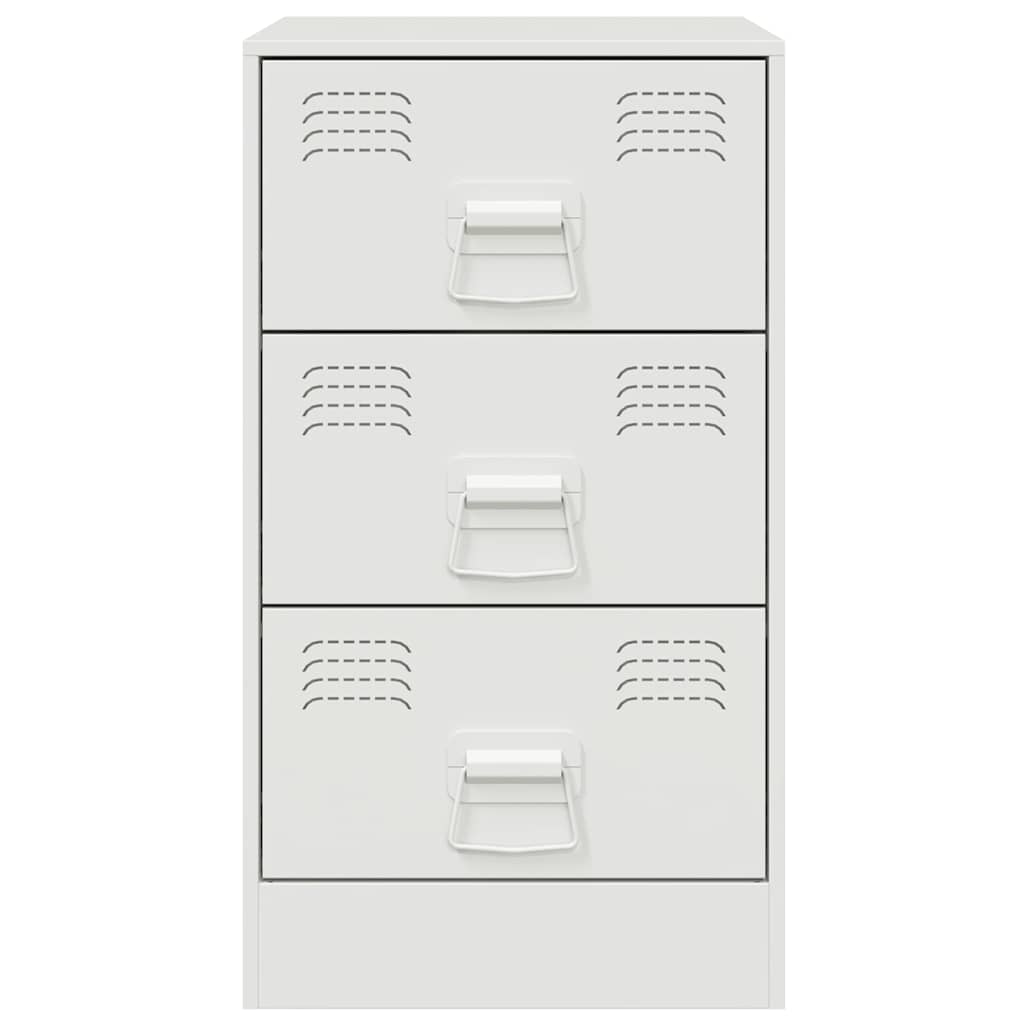 vidaXL Bedside Cabinets 2 pcs White 34.5x39x62 cm Steel 5