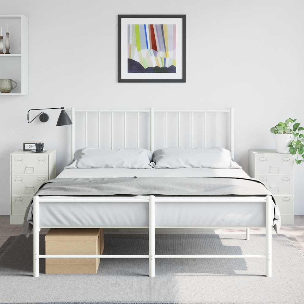 vidaXL Bedside Cabinets 2 pcs White 34.5x39x62 cm Steel 1