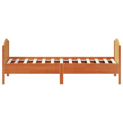 vidaXL Bed Frame without Mattress Wax Brown 75x190 cm Small Single Solid Wood Pine 5