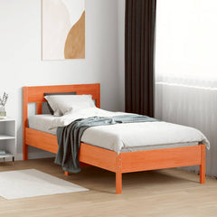 Bed Frame without Mattress Solid Wood Pine Length 200 cm Wax Brown 100 cm