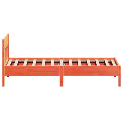 Bed Frame without Mattress Solid Wood Pine Length 200 cm Wax Brown 100 cm
