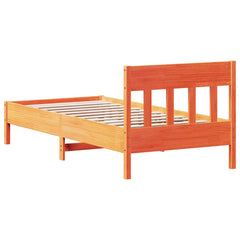 vidaXL Bed Frame without Mattress Wax Brown 100x200 cm Solid Wood Pine 6