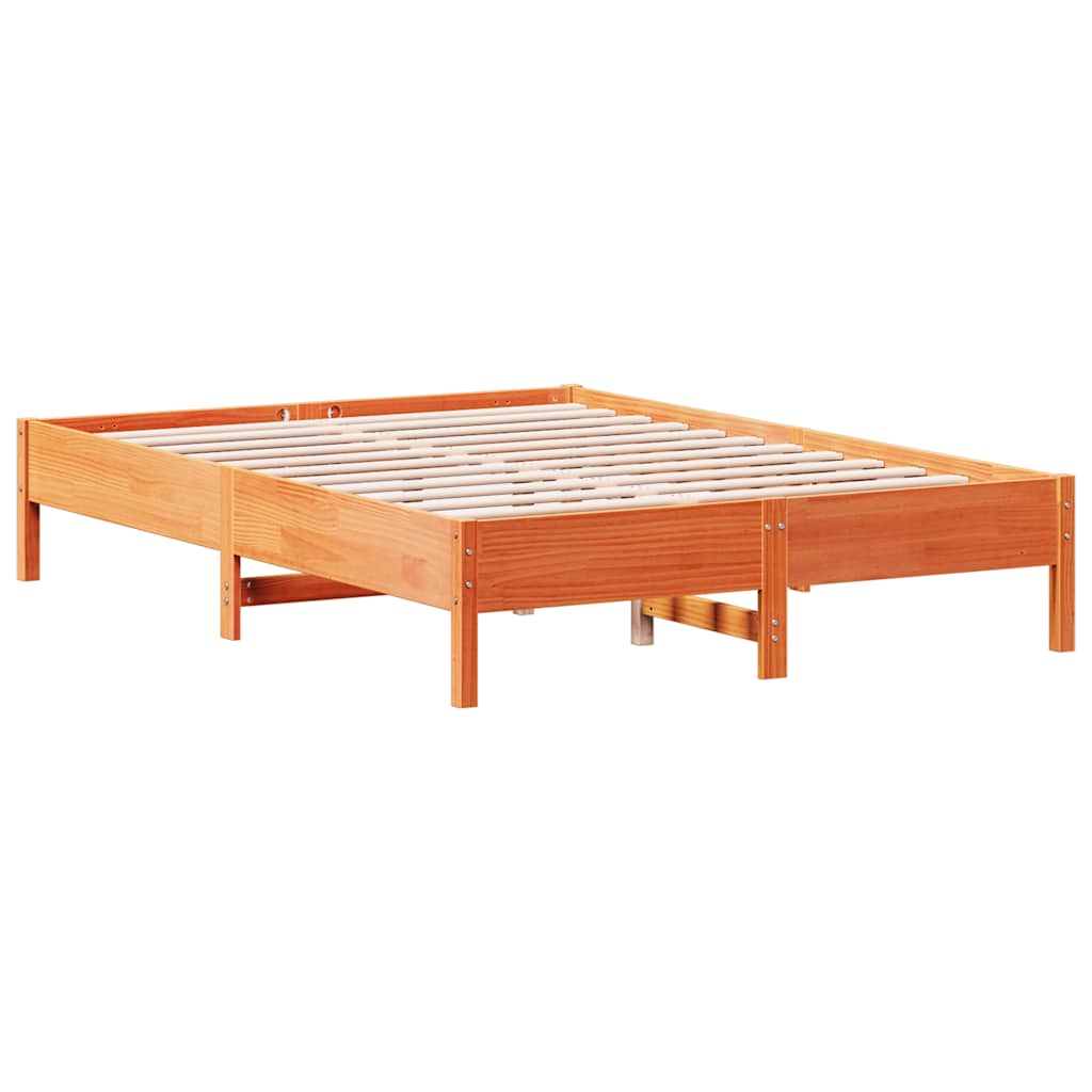 vidaXL Bed Frame without Mattress Wax Brown 120x200 cm Solid Wood Pine 2