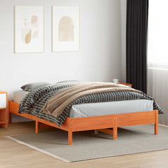 vidaXL Bed Frame without Mattress Wax Brown 120x200 cm Solid Wood Pine 3