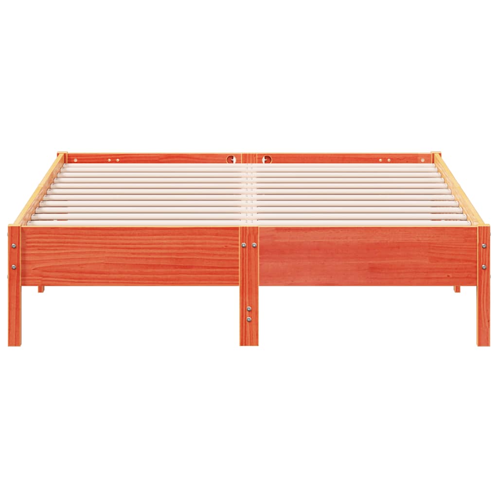 vidaXL Bed Frame without Mattress Wax Brown 120x200 cm Solid Wood Pine 4