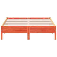 Bed Frame without Mattress Wax Solid Wood Pine Length 200 cm Brown 120 cm