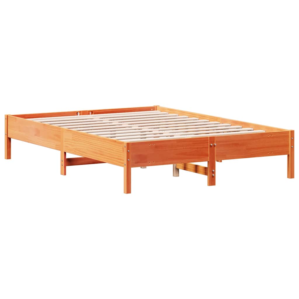 vidaXL Bed Frame without Mattress Wax Brown 120x200 cm Solid Wood Pine 6