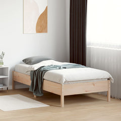 Bed Frame without Mattress Solid Wood Pine Length 190 cm Natural 75 cm