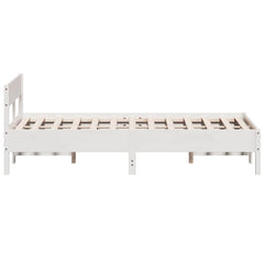 Bed Frame without Mattress Solid Wood Pine Length 200 cm White 140 cm