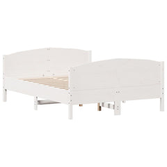 Bed Frame without Mattress Solid Wood Pine Length 200 cm White 160 cm