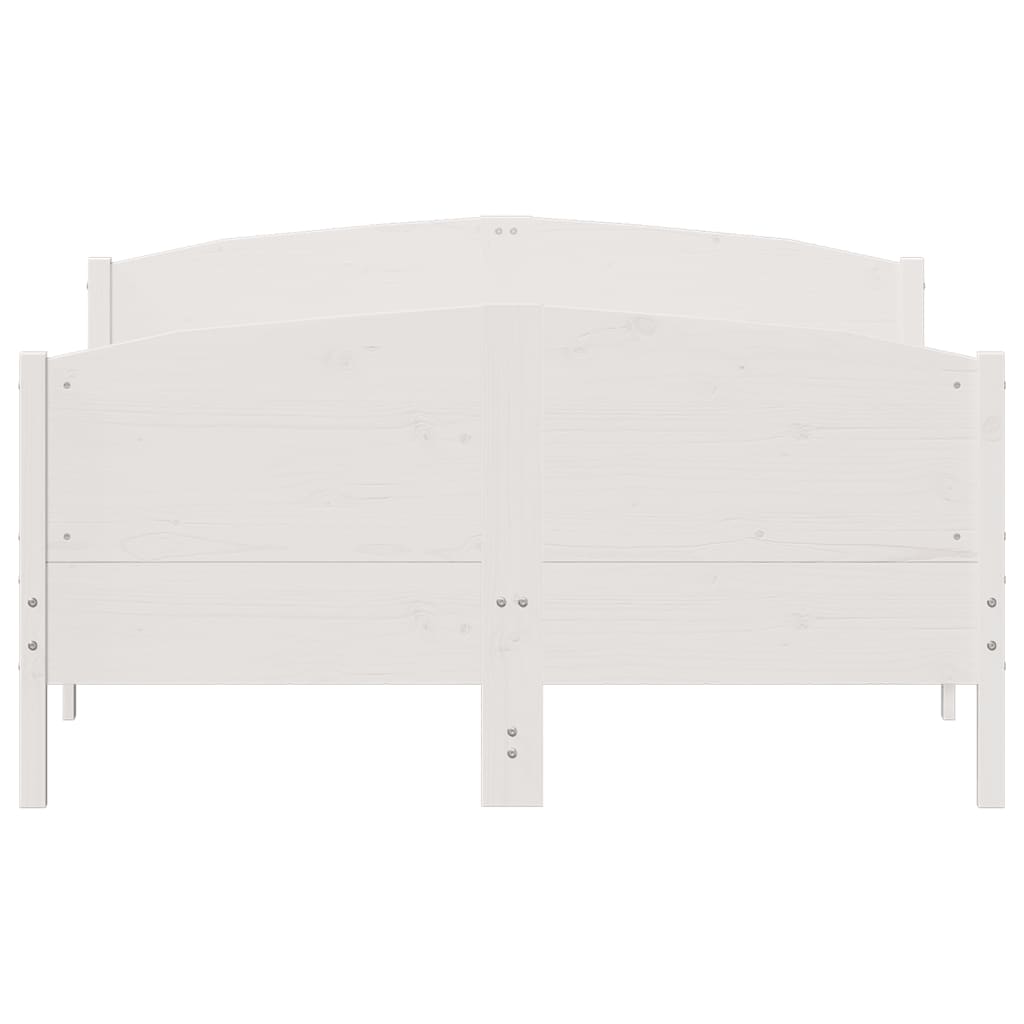 Bed Frame without Mattress Solid Wood Pine Length 200 cm White 160 cm