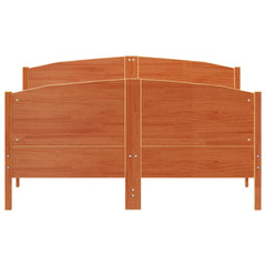 vidaXL Bed Frame without Mattress Wax Brown 160x200 cm Solid Wood Pine 4