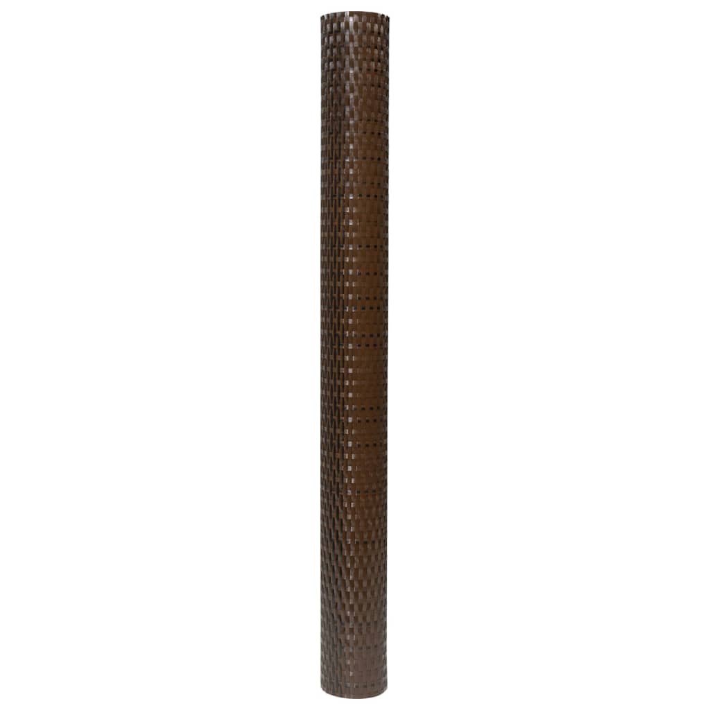 vidaXL Balcony Screen Brown and Black 600x80 cm Poly Rattan 4