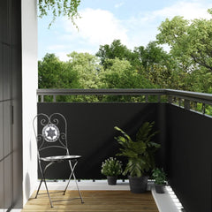 Balcony Screen Poly Rattan Black