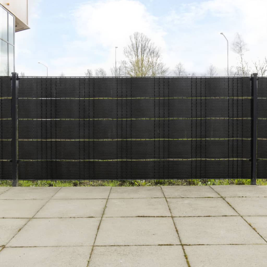 vidaXL Balcony Screens 5 pcs Black 255x19 cm Poly Rattan 1