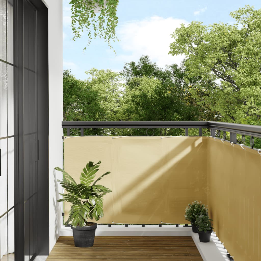 vidaXL Balcony Screen Sand 90x800 cm 100% Polyester Oxford 1