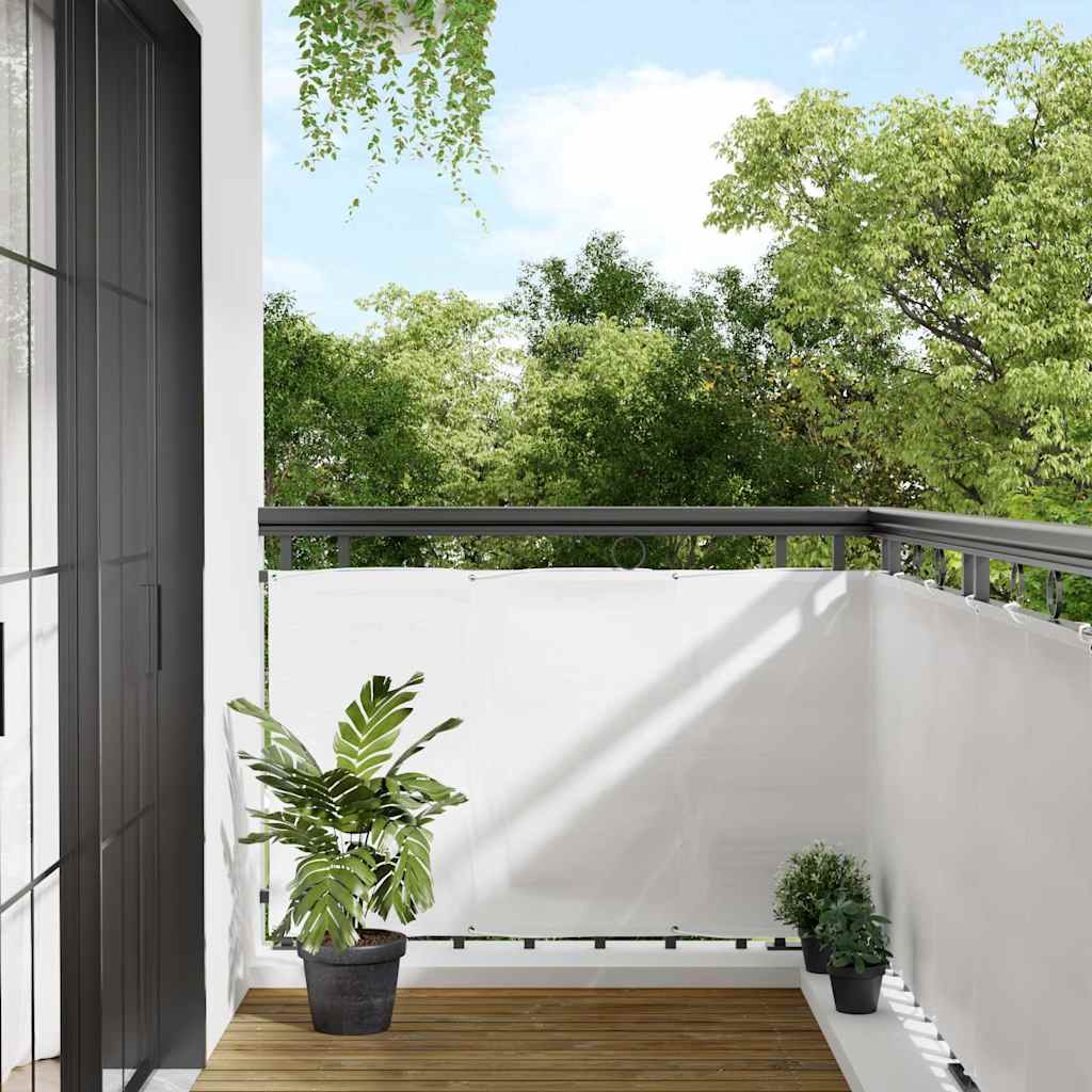 vidaXL Balcony Screen White 90x800 cm 100% Polyester Oxford 1