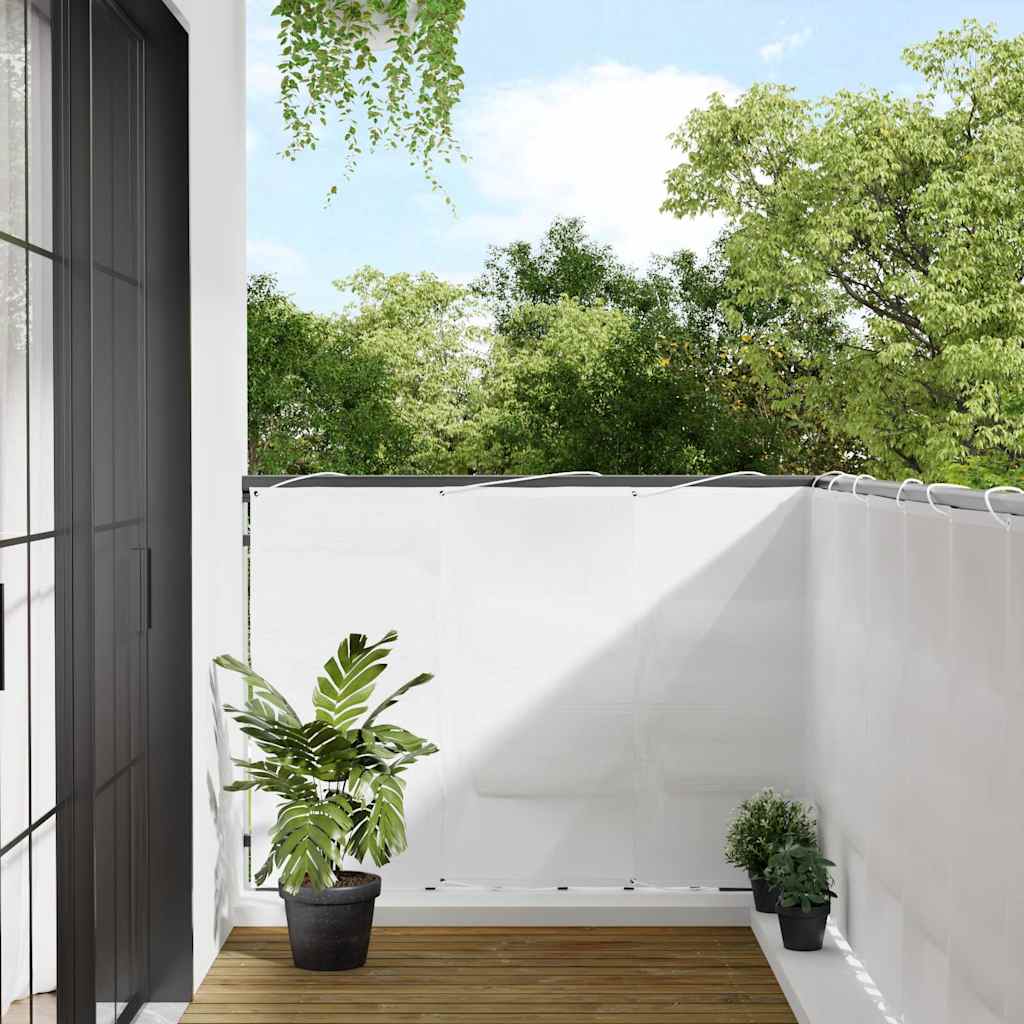 vidaXL Balcony Screen White 120x800 cm 100% Polyester Oxford 1