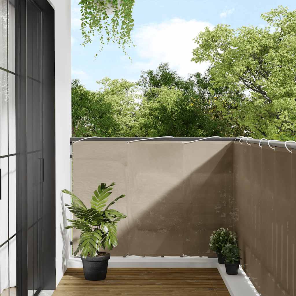 vidaXL Balcony Screen Taupe 120x700 cm 100% Polyester Oxford 1
