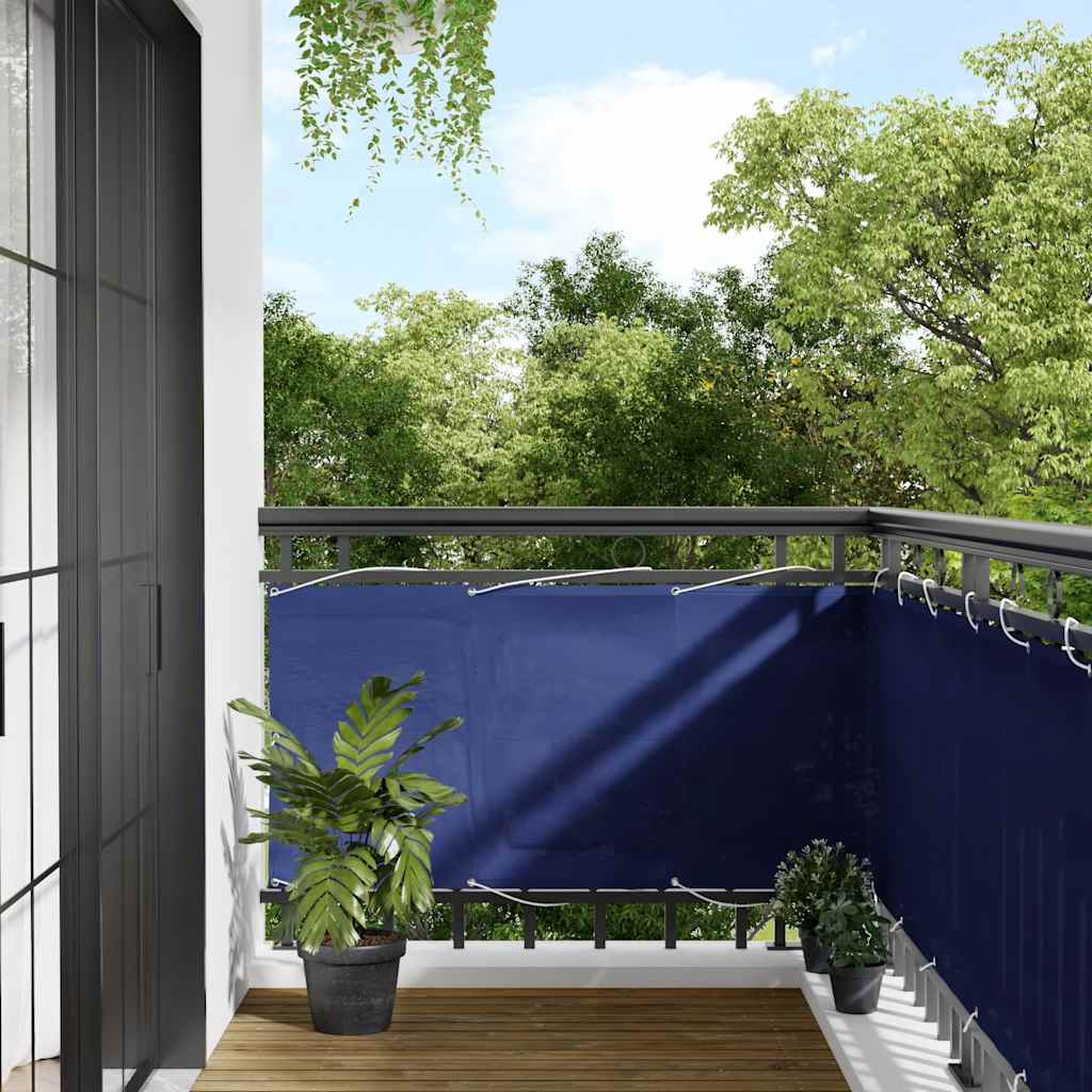 vidaXL Balcony Screen Blue 75x800 cm 100% Polyester Oxford 1