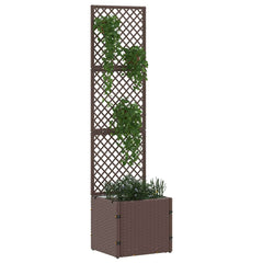 vidaXL Garden Trellis Planter Brown 35 x 30 x 135 cm Metal 2