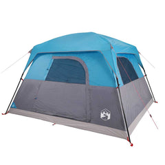 Family Tent Cabin Waterproof Blue 4-person