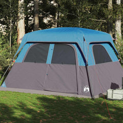 Family Tent Cabin Waterproof Blue 6-person
