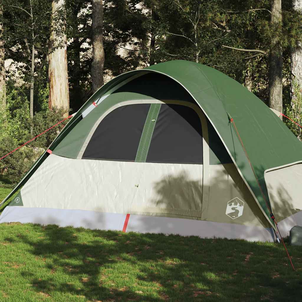 Family Tent Dome 6-Person Waterproof Width 334 cm Green